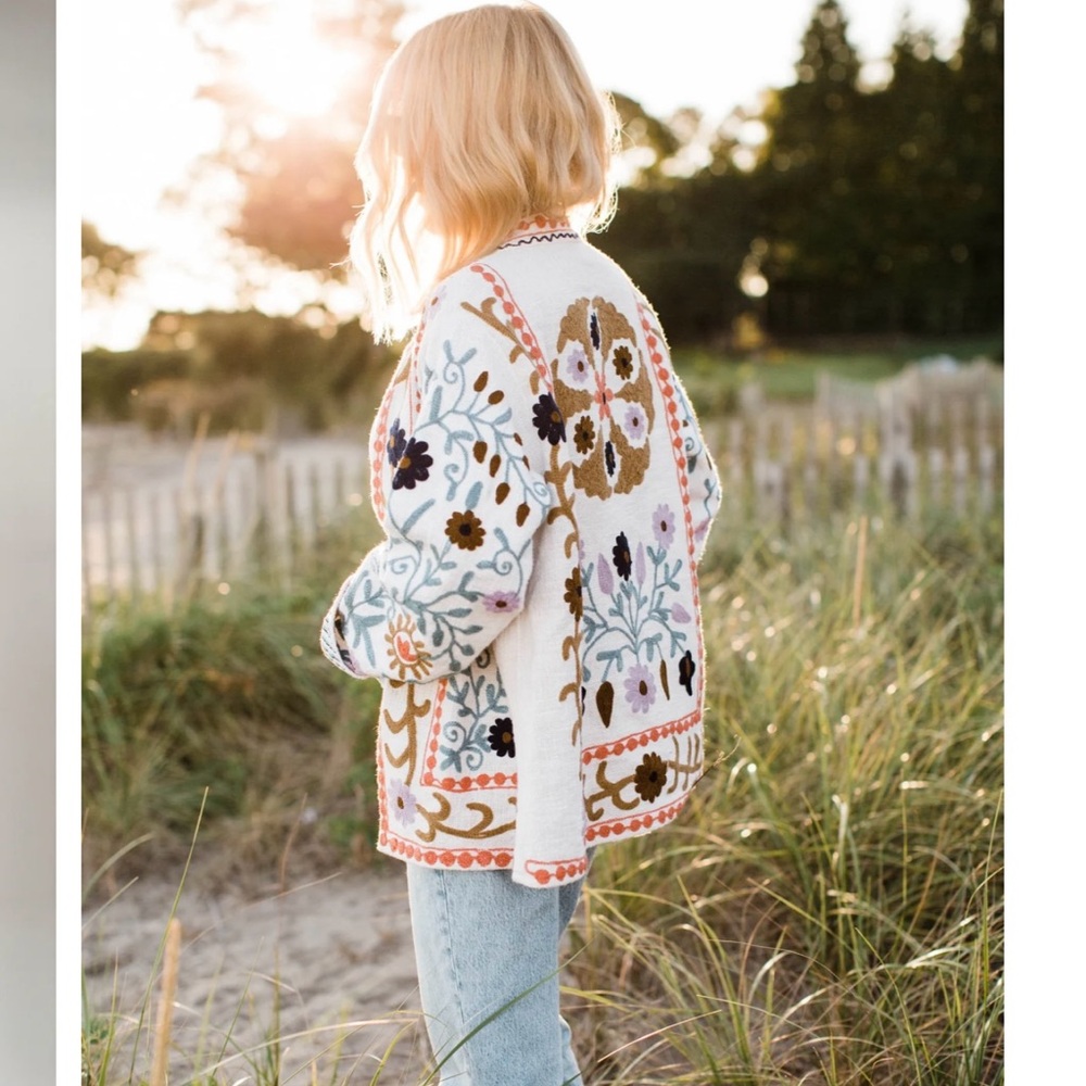 MAREA Embroidered Jacket with Red and Gold Accents